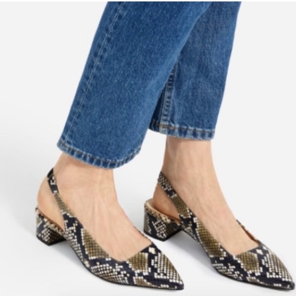Everlane The Editor Slingback Heel, Python Snakes… - image 2